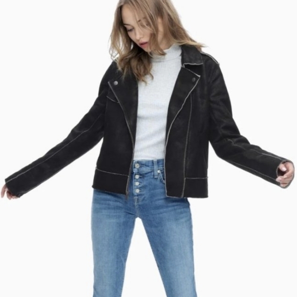 Splendid Bonded French Terry Moto Jacket - Picture 1 of 12